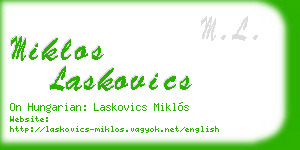 miklos laskovics business card
