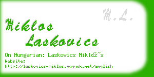 miklos laskovics business card